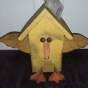 Beautiful Handmade Birdhouse with Wings Beak Eyes made in Alberta Canada